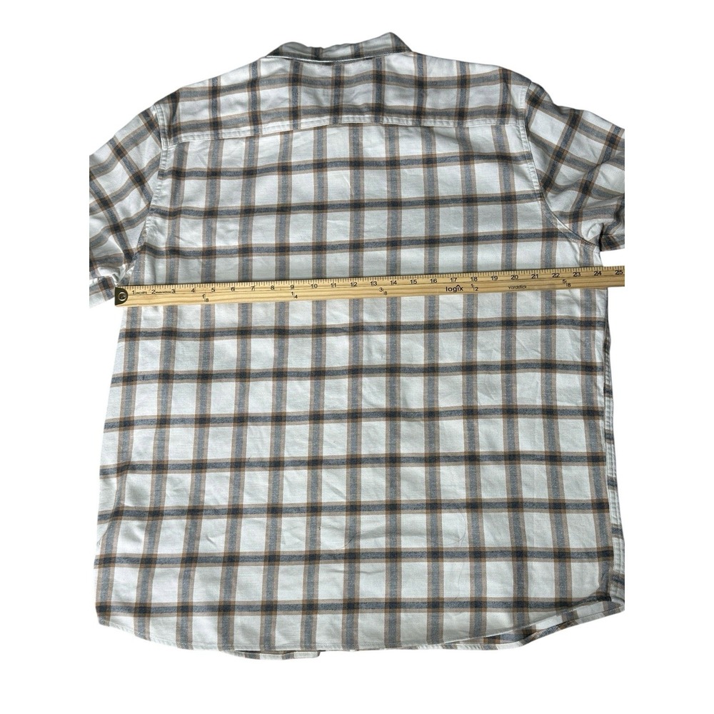 Men's Patagonia Organic Cotton Flannel Beige Gray Plaid Sz XL‎ READ - Picture 3 of 12